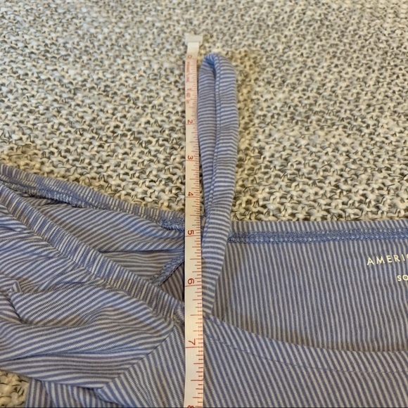 American Eagle Blue Striped Cold Shoulder Top - Picture 10 of 10